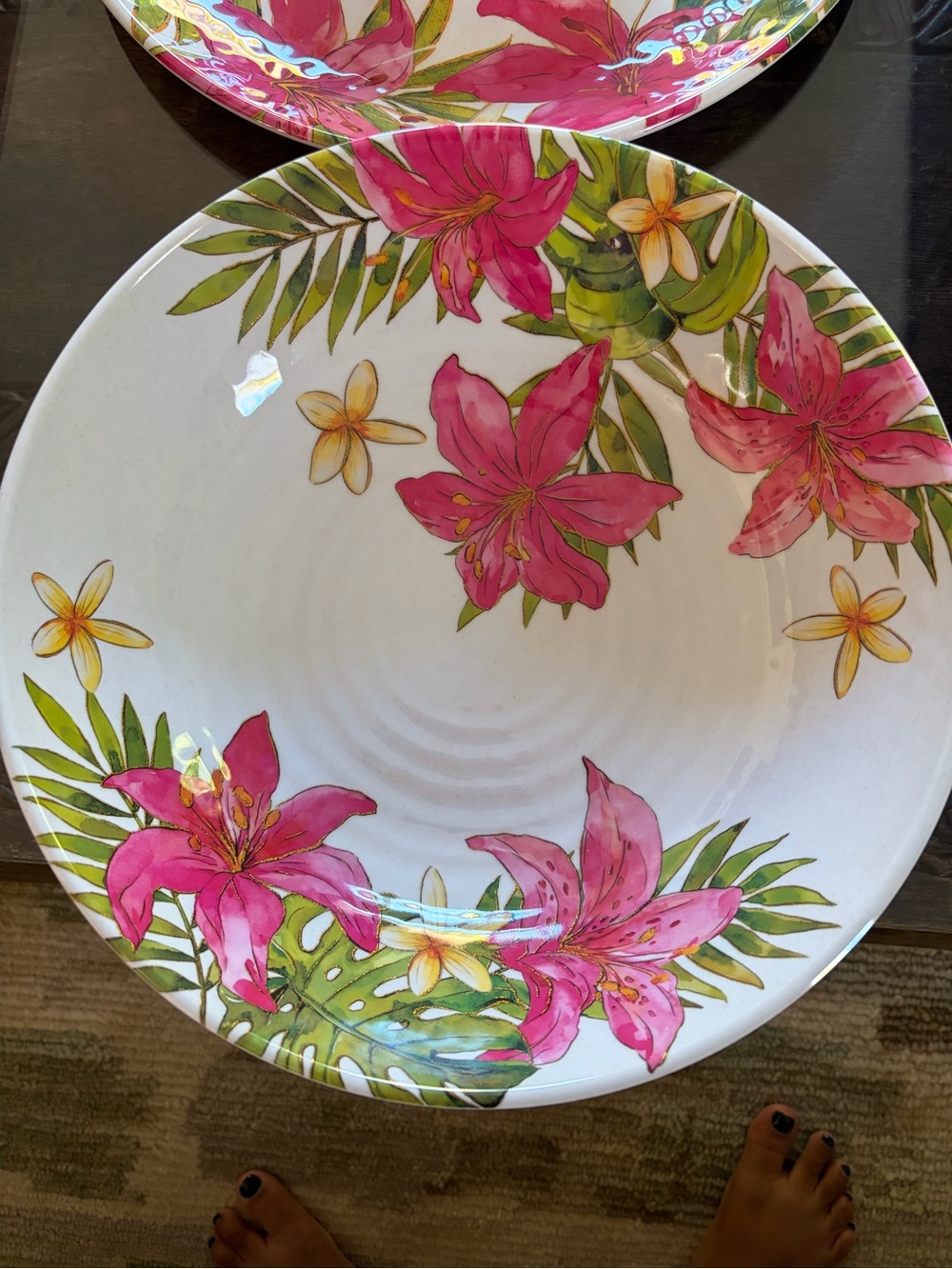 Tropical Melamine Serving Set, Trays, Platter & Chip and Dip